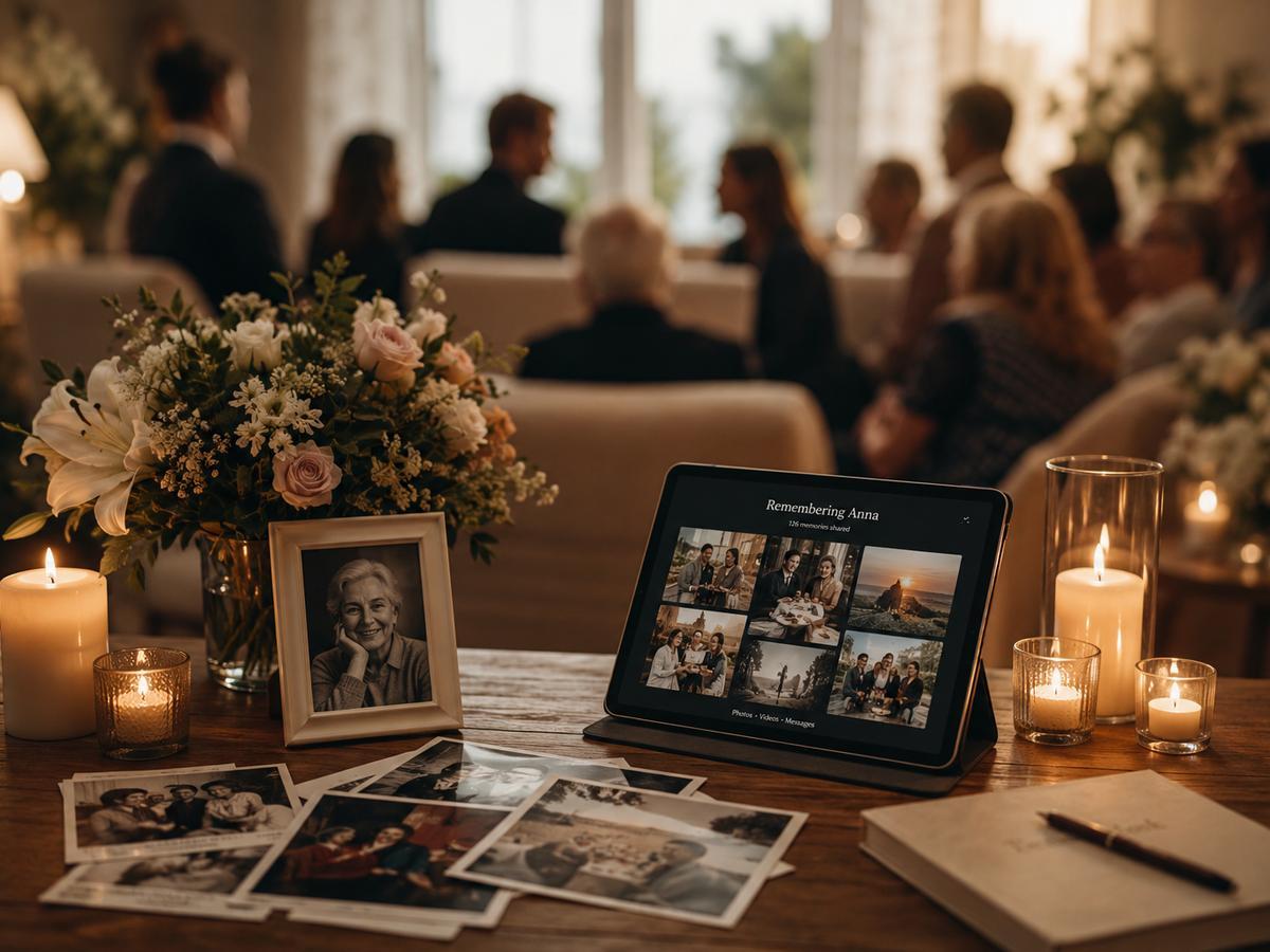 Elegant memorial gathering with memories